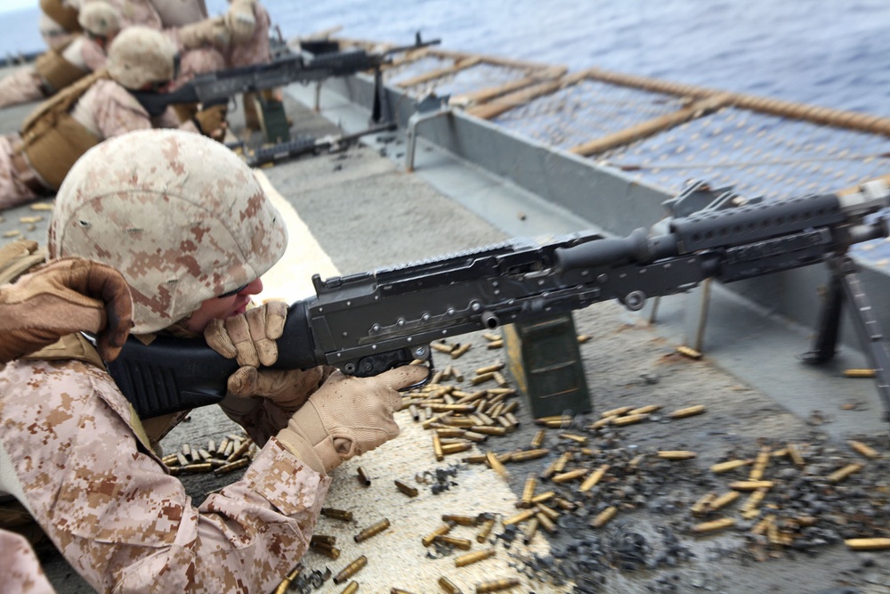 CLB-15 conducts live-fire exercise aboard USS Rushmore