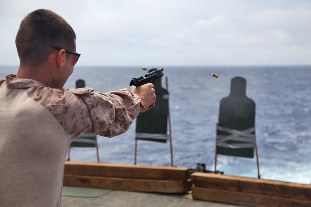 CLB-15 conducts live-fire exercise aboard USS Rushmore