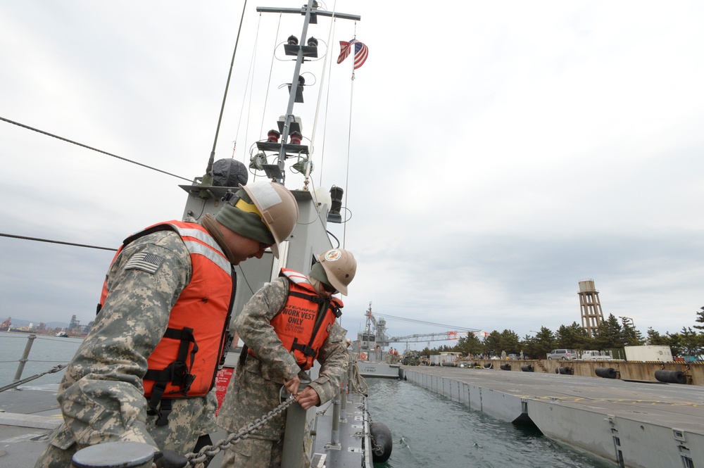 US and South Korean forces participate in Combined Joint Logistics Over the Shore  military exercise on the Korean Peninsula April 18-28