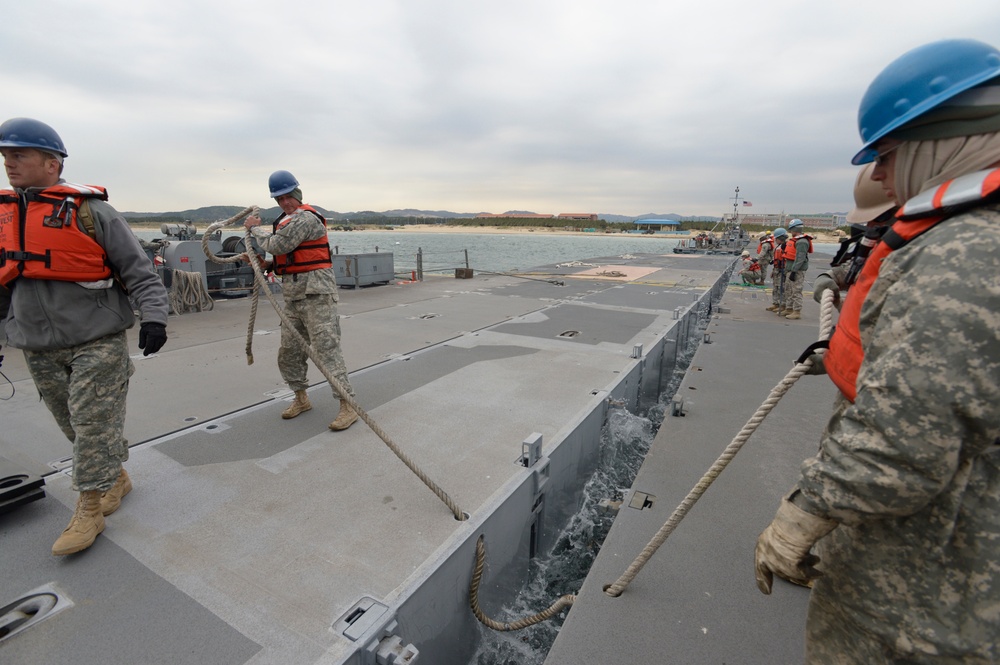 US and South Korean forces participate in Combined Joint Logistics Over the Shore  military exercise on the Korean Peninsula April 18-28