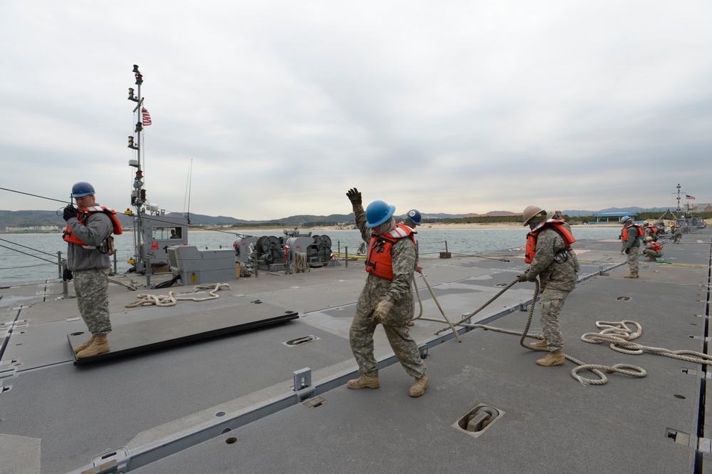 US and South Korean forces participate in Combined Joint Logistics Over the Shore  military exercise on the Korean Peninsula April 18-28