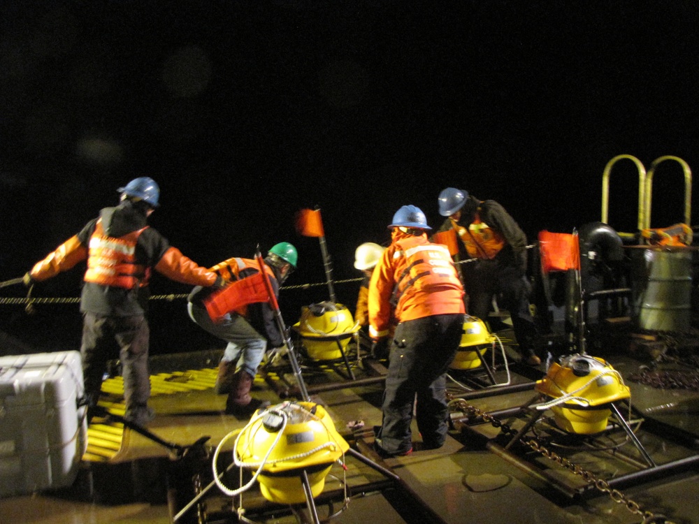 Coast Guard Cutter Maple crew, US Geological Survey deploy ocean-bottom seismometers