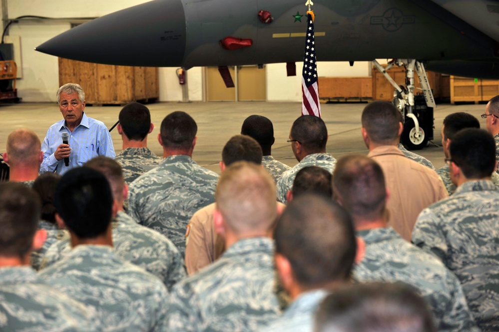 Secretary of defense visits troops in Southwest Asia