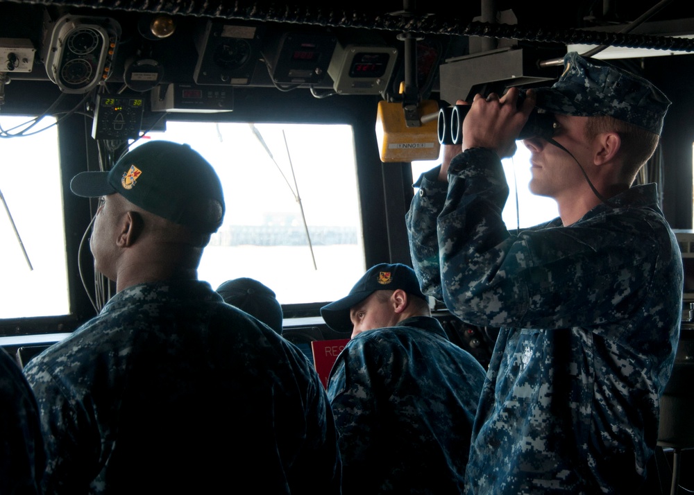 USS Ford sailors on watch