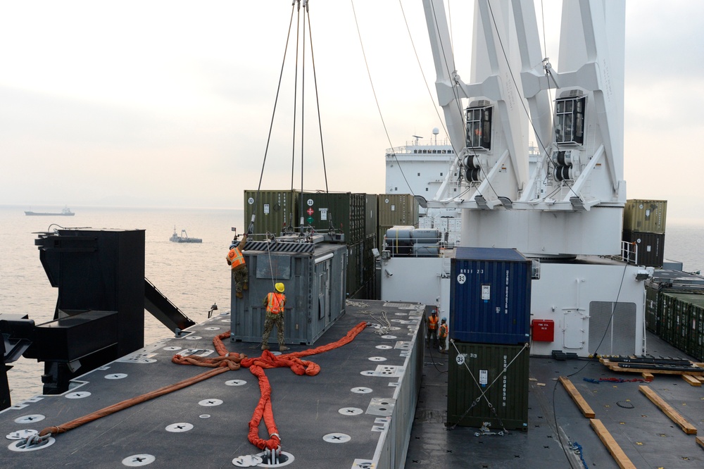 US and South Korean forces participate in Combined Joint Logistics Over the Shore military exercise on the Korean Peninsula