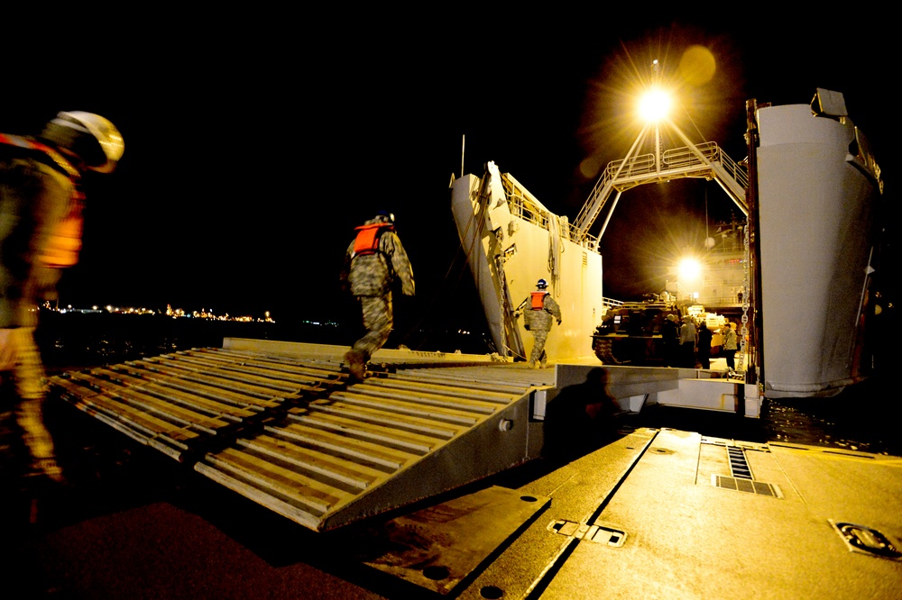 United States and South Korean forces participate in Combined Joint Logistics Over the Shore (CJLOTS) military exercise on the Korean Peninsula