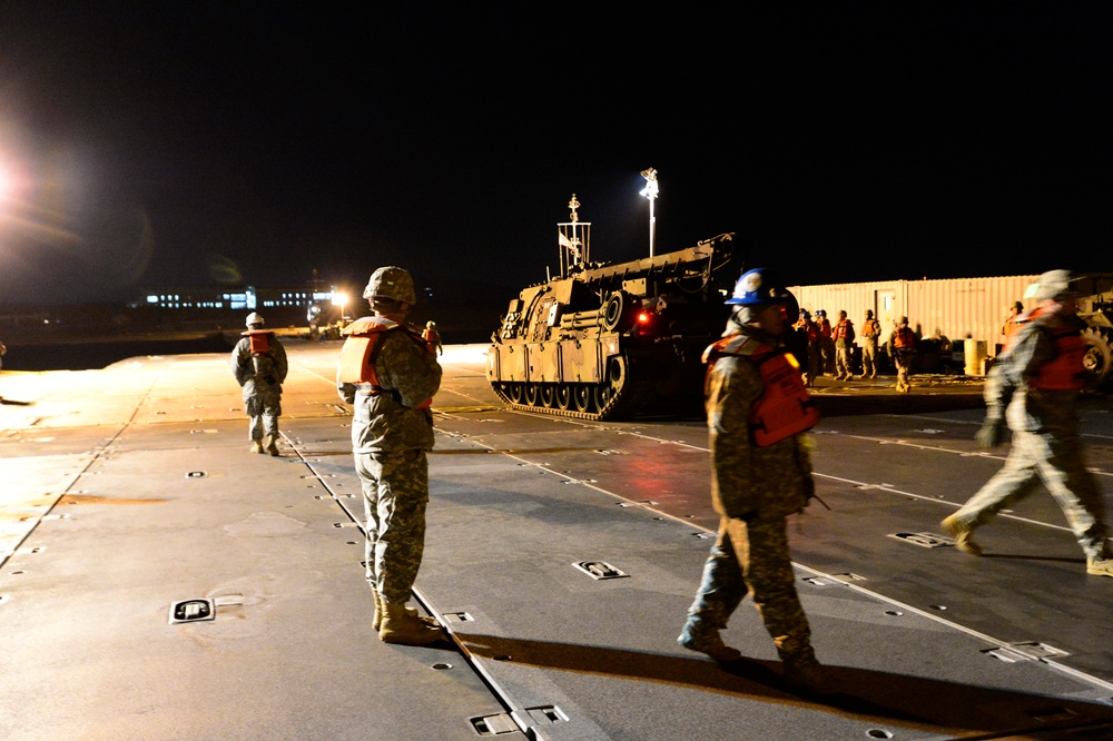 United States and South Korean forces participate in Combined Joint Logistics Over the Shore (CJLOTS) military exercise on the Korean Peninsula