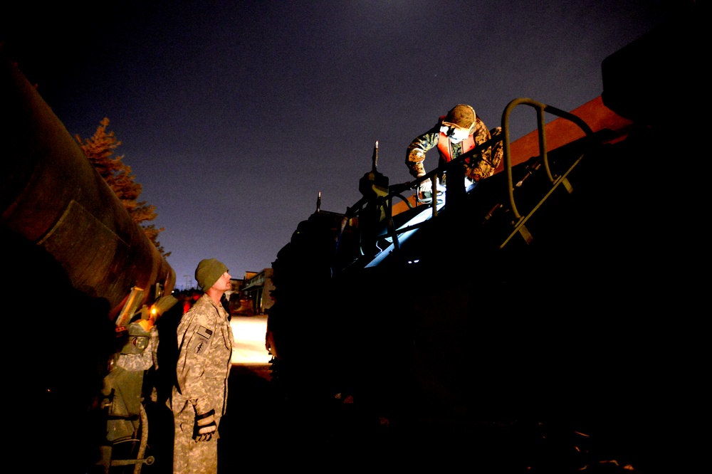 United States and South Korean forces participate in Combined Joint Logistics Over the Shore (CJLOTS) military exercise on the Korean Peninsula