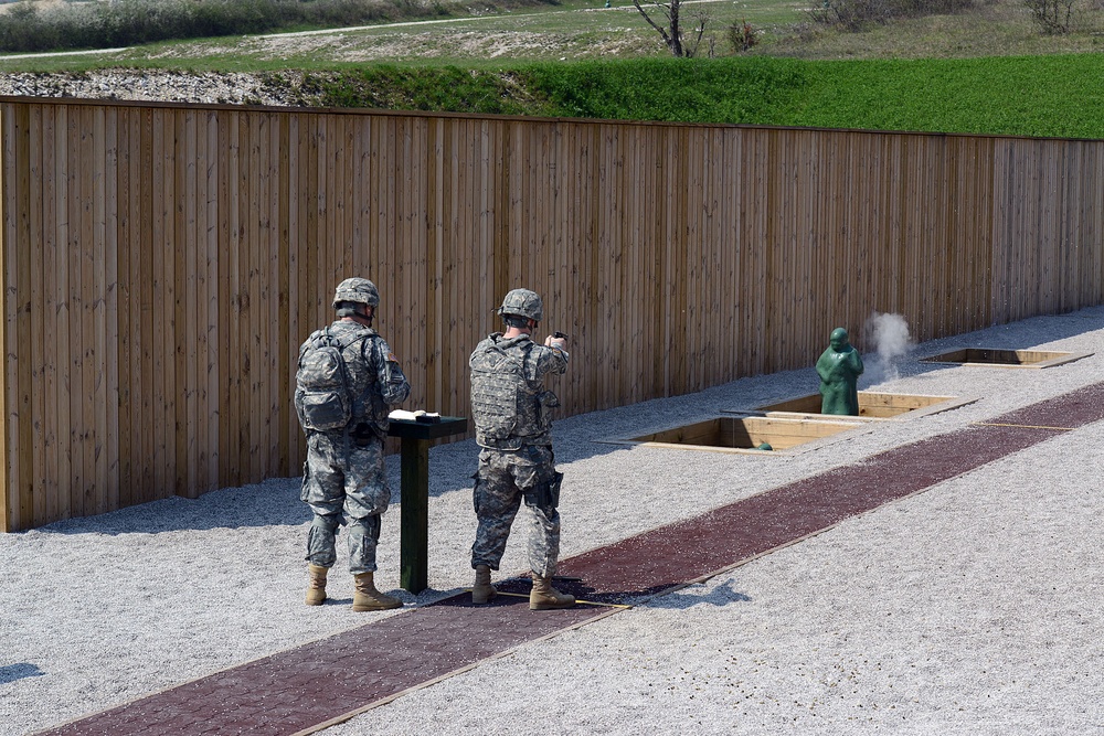 Weapons qualification session on the firing range in cao Malnisio, Pordenone, Italy