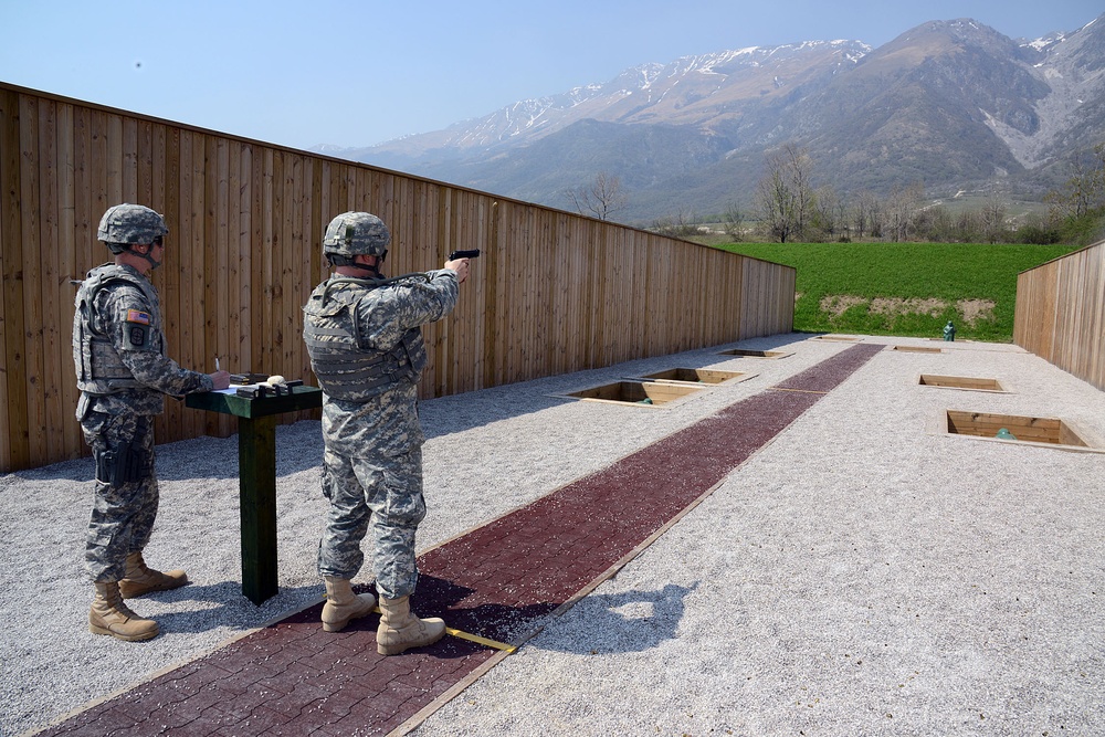 Weapons qualification session on the firing range in cao Malnisio, Pordenone Italy