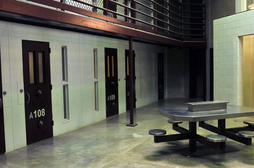 Communal living cell block inside Camp VI Detention Facility