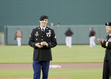Army Reserve soldier honored during Orioles game