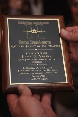 Havelock MAC honors VMR-1 Marine, family as 'Military Family of the Quarter'