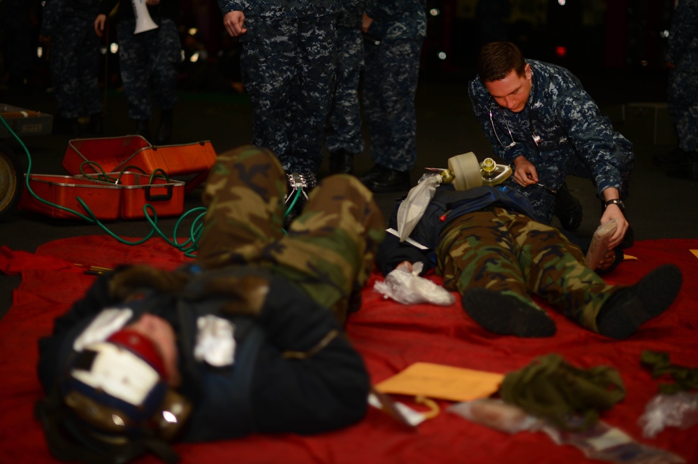 USS John C. Stennis sailors drill