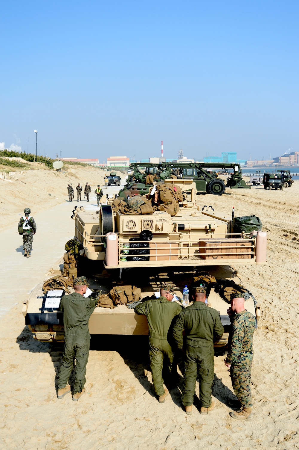 United States and South Korean forces participate in Combined Joint Logistics Over the Shore (CJLOTS) military exercise on the Korean Peninsula