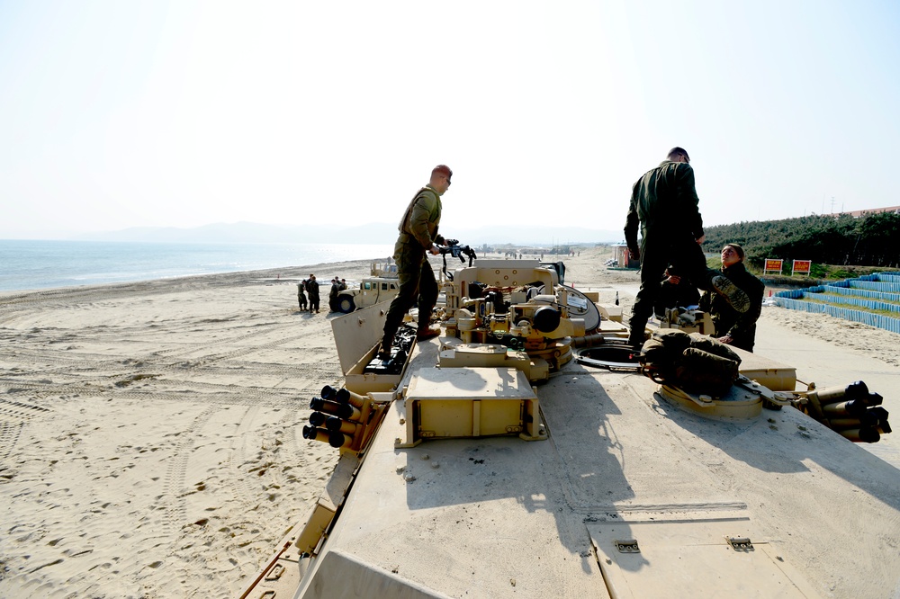 United States and South Korean forces participate in Combined Joint Logistics Over the Shore (CJLOTS) military exercise on the Korean Peninsula