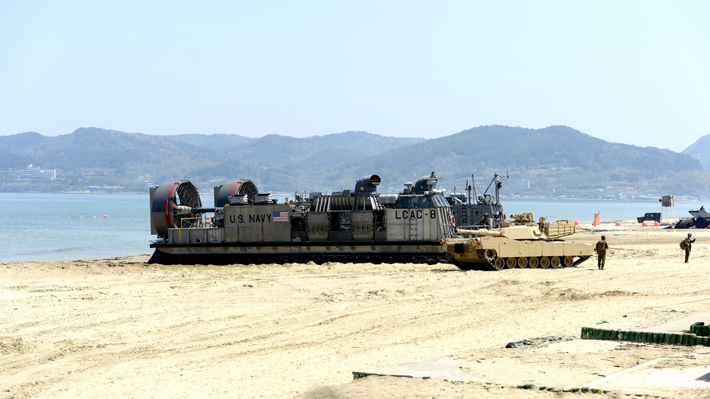 United States and South Korean forces participate in Combined Joint Logistics Over the Shore (CJLOTS) military exercise on the Korean Peninsula