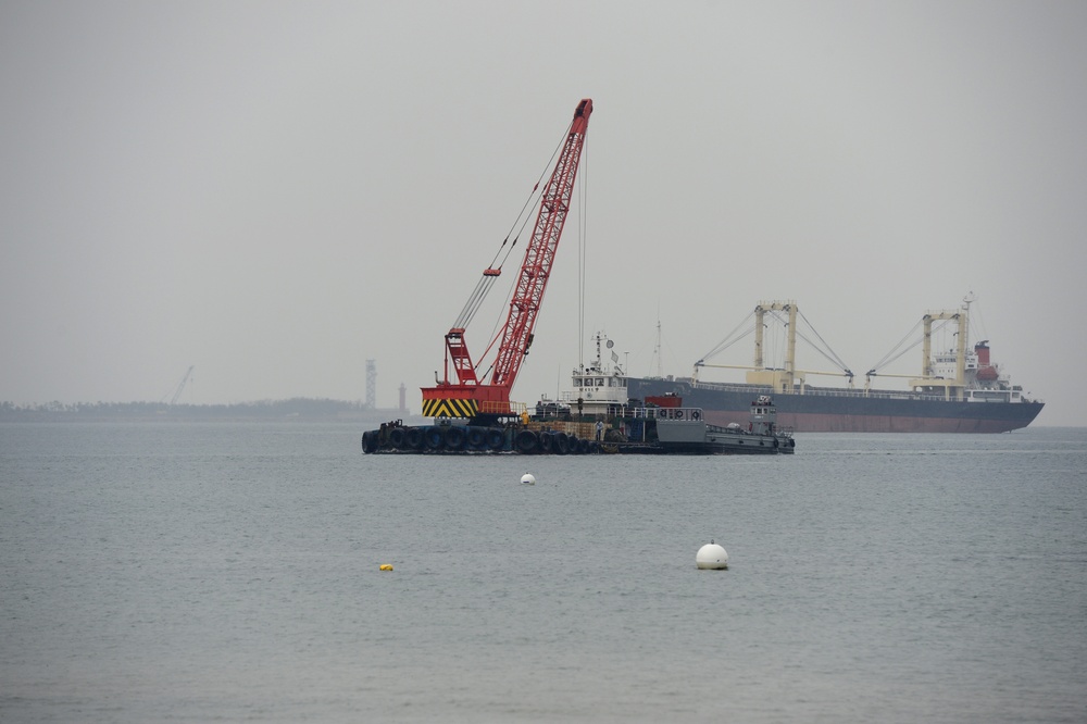 United States and South Korean forces participate in Combined Joint Logistics Over the Shore (CJLOTS) military exercise on the Korean Peninsul