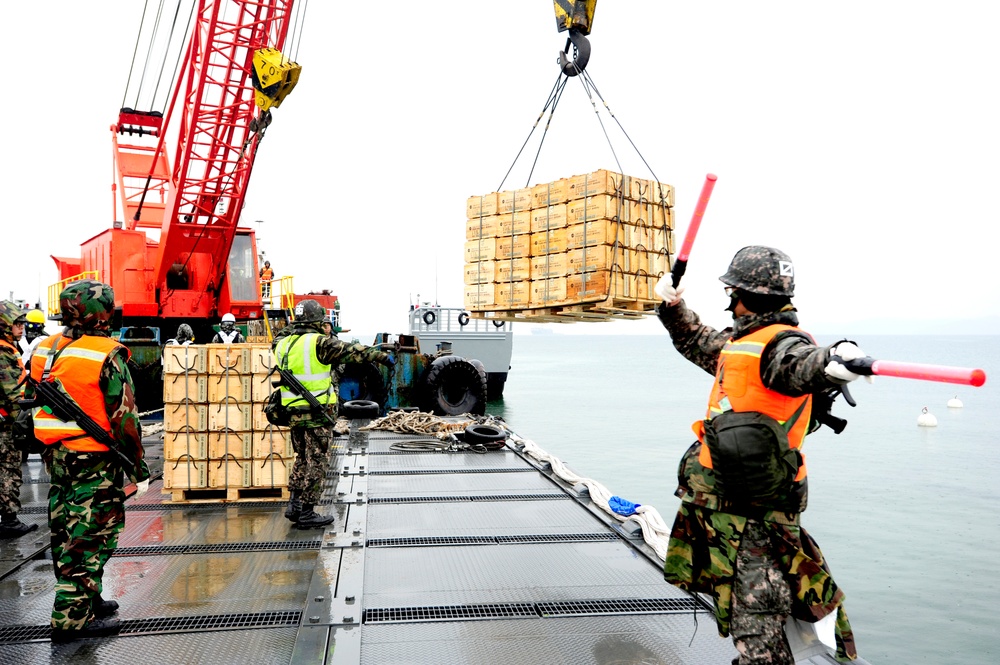 United States and South Korean forces participate in Combined Joint Logistics Over the Shore (CJLOTS) military exercise on the Korean Peninsula April 18-28.