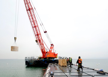 United States and South Korean forces participate in Combined Joint Logistics Over the Shore (CJLOTS) military exercise on the Korean Peninsula