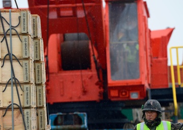 United States and South Korean forces participate in Combined Joint Logistics Over the Shore (CJLOTS) military exercise on the Korean Peninsula