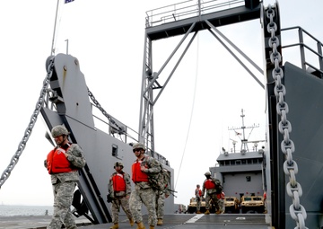 United States and South Korean forces participate in Combined Joint Logistics Over the Shore (CJLOTS) military exercise on the Korean Peninsula