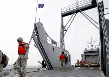 United States and South Korean forces participate in Combined Joint Logistics Over the Shore (CJLOTS) military exercise on the Korean Peninsula