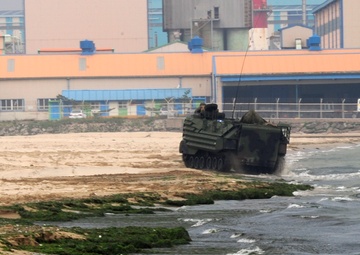 United States and South Korean forces participate in Combined Joint Logistics Over the Shore (CJLOTS) military exercise on the Korean Peninsula