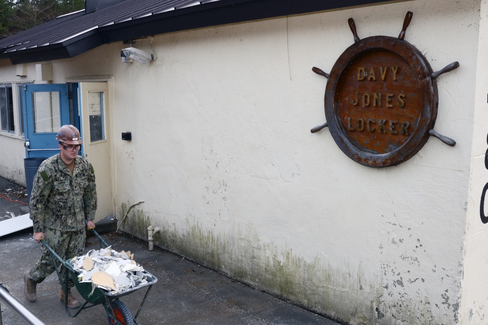 Misawa Seabees continue to renovate Davy Jones Locker.