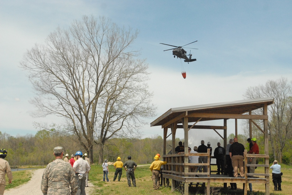 Indiana air crews train on water bucket drops