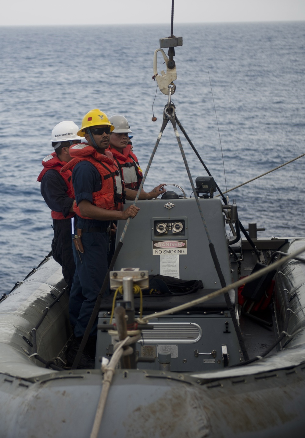 USS William P. Lawrence small boat operations