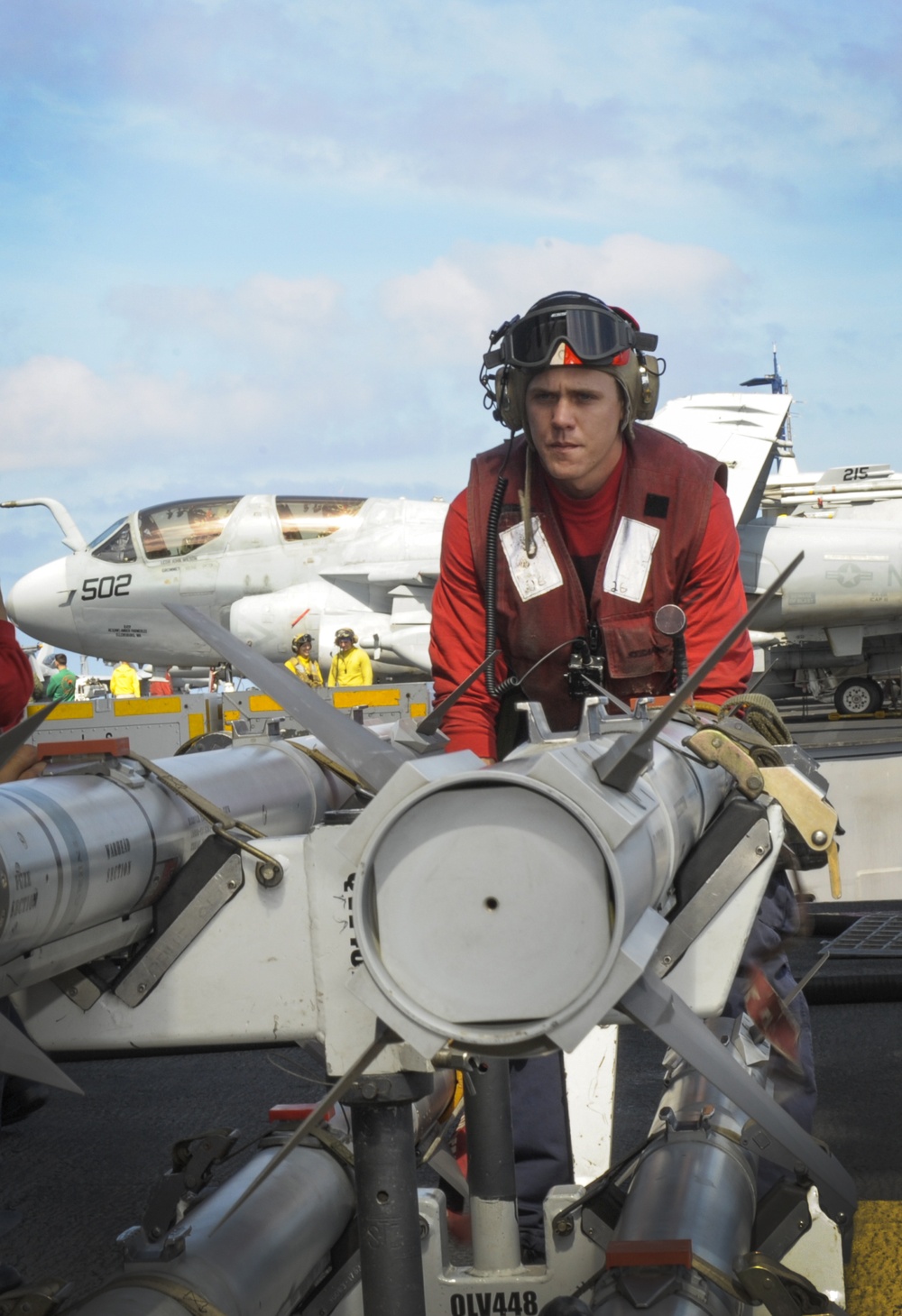 USS Nimitz sailor transports ordnance