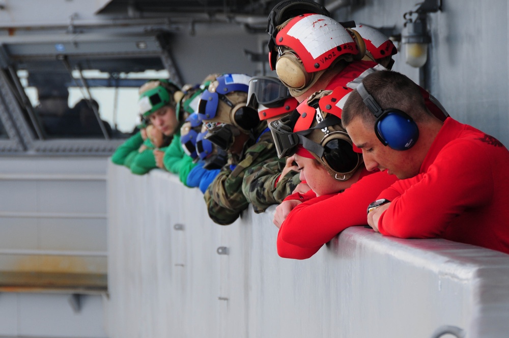 USS Ronald Reagan flight deck action