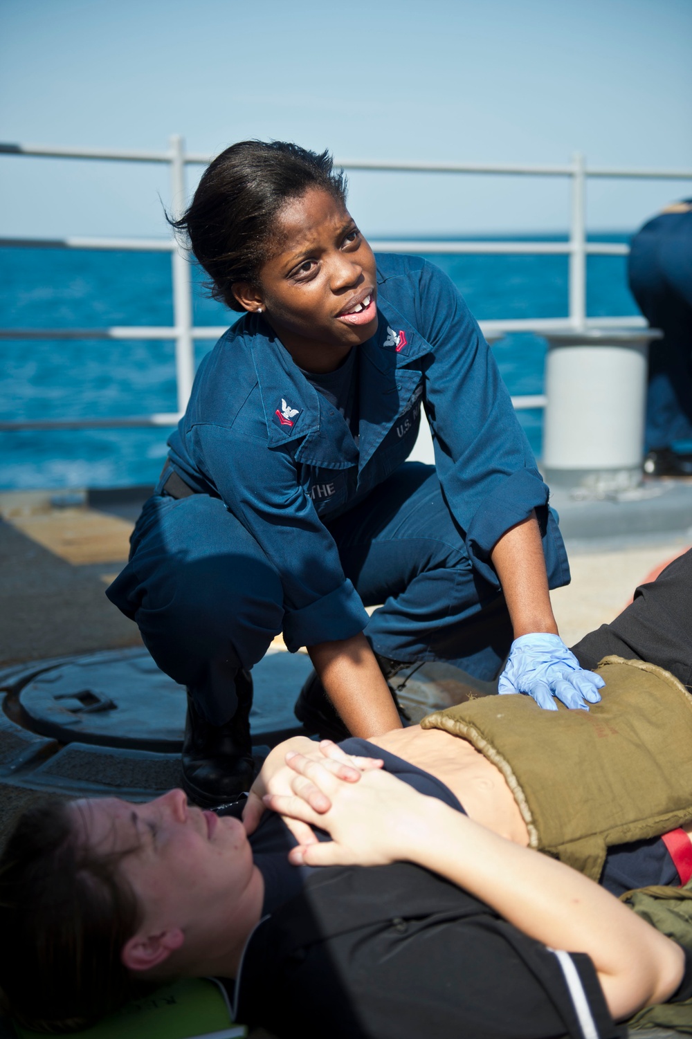 Training aboard USS Hue City