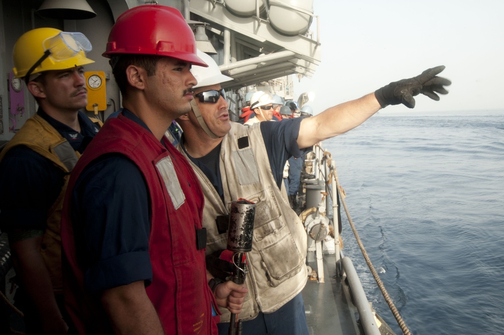 USS Hue City fire drill