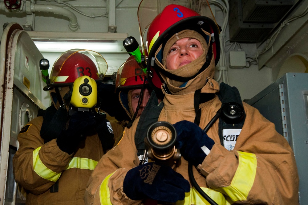 USS Hue City fire drill