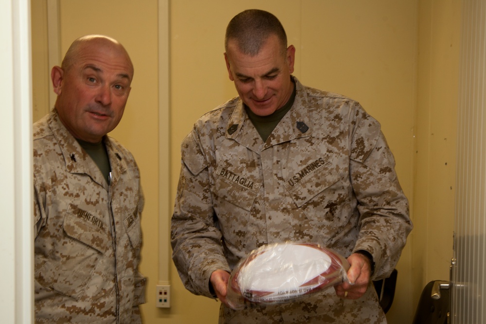 Sgt. Maj. Battaglia visits Marines and Sailors of Regional Command (Southwest)