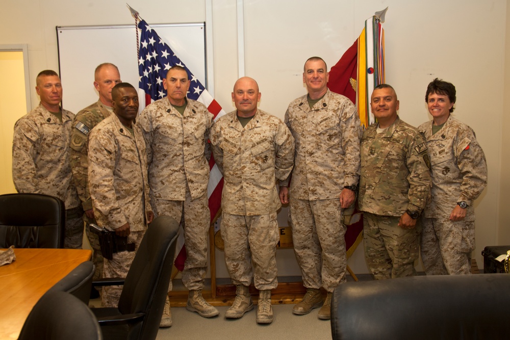 Sgt. Maj. Battaglia visits Marines and Sailors of Regional Command (Southwest)