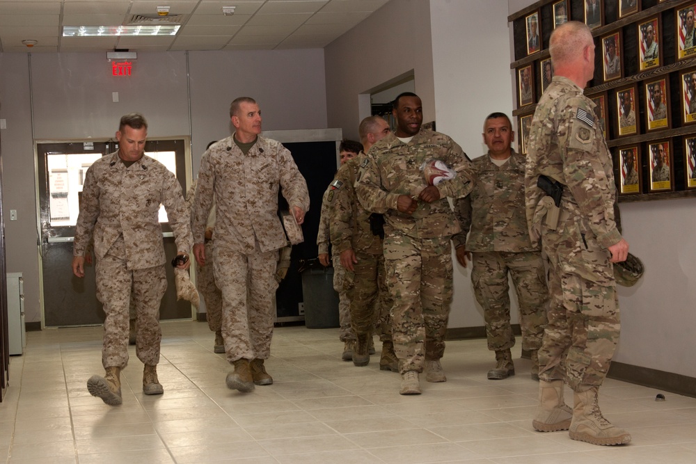 Sgt. Maj. Battaglia visits Marines and Sailors of Regional Command (Southwest)