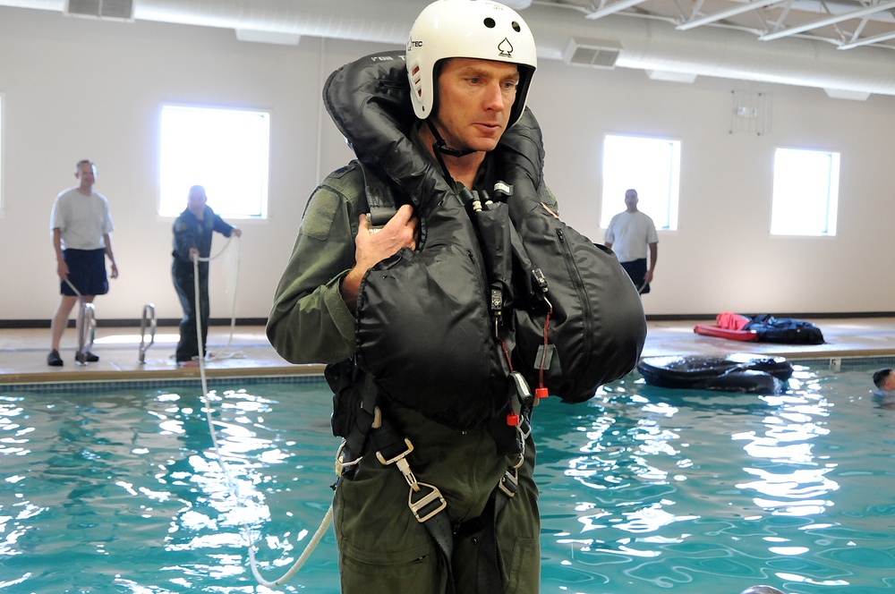 190th Fighter Squadron survives water survival training