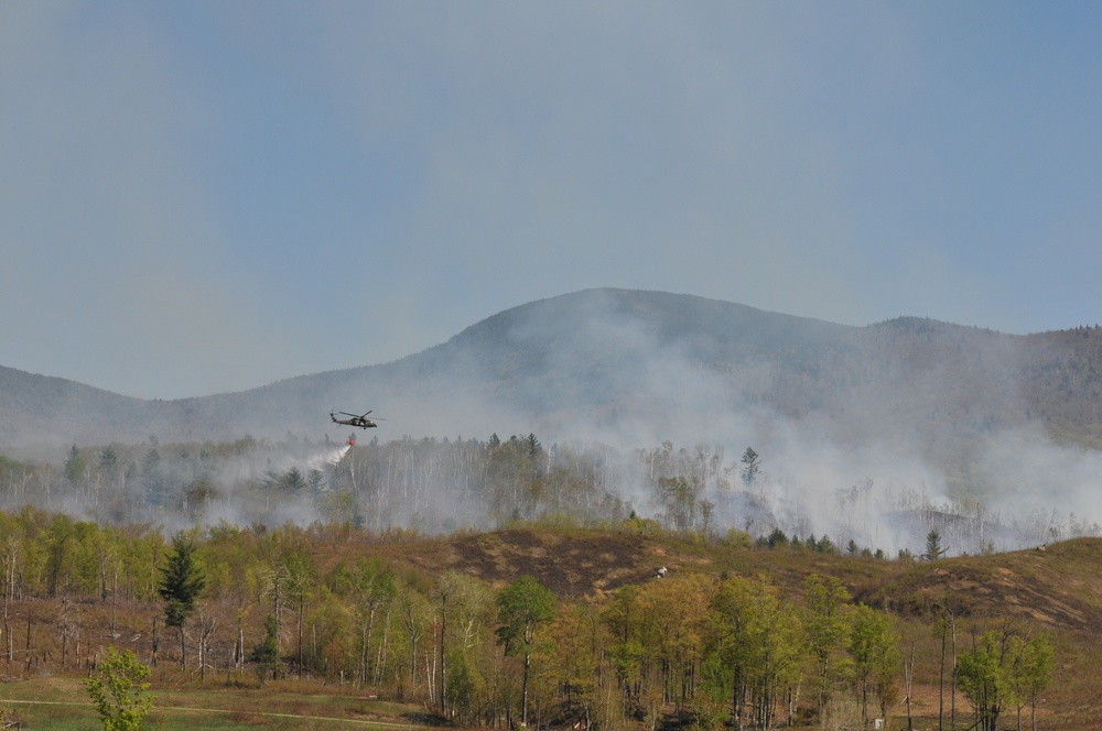 Wildfire air support at Camp Ethan Allen Training Site