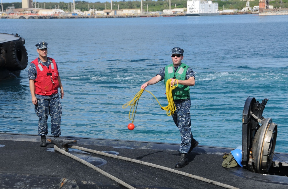 USS Albuquerque in Guam for maintenance