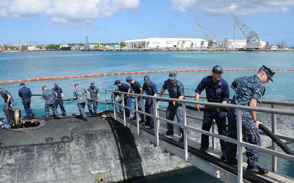 USS Albuquerque in Guam for maintenance