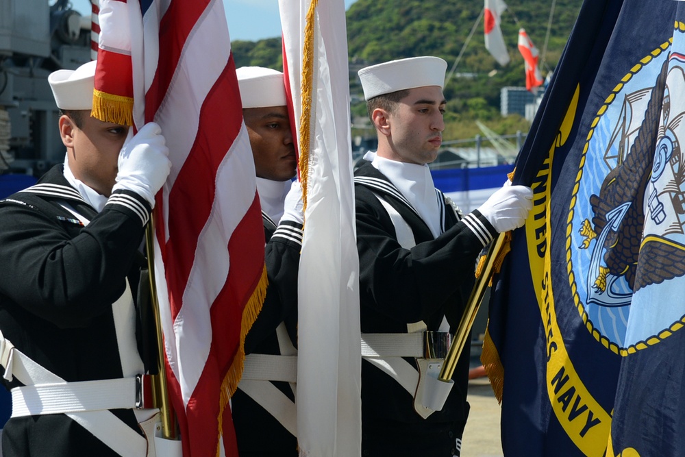 USS Warrior change of command ceremony