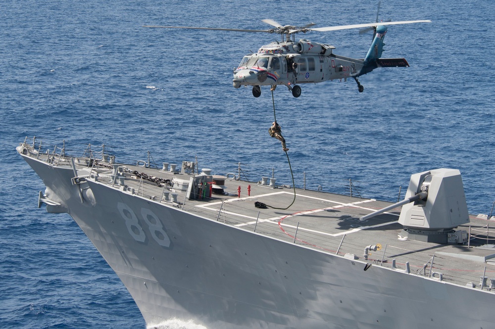 USS Preble fast rope exercise
