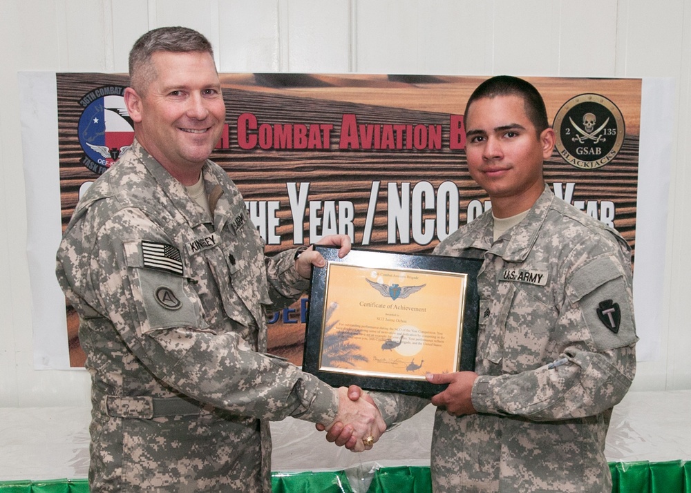 Sgt. Jaime Ochoa receives certificate in NCO of the Year Competition