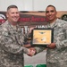 Spc. Jonathan Lopez receives certificate in Soldier of the Year Competition