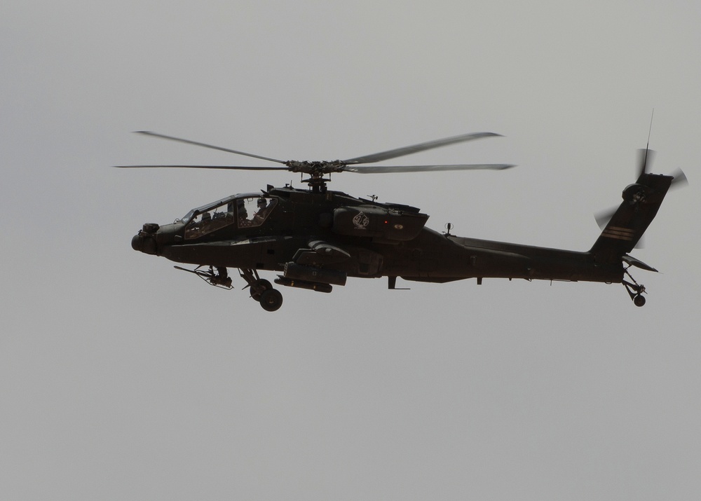 An Apache from the 101st Abn Provides security during NIE at Dona Ana N.M