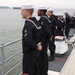 USS Lake Champlain sailors man the rails