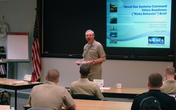 NSSC commander talks with students